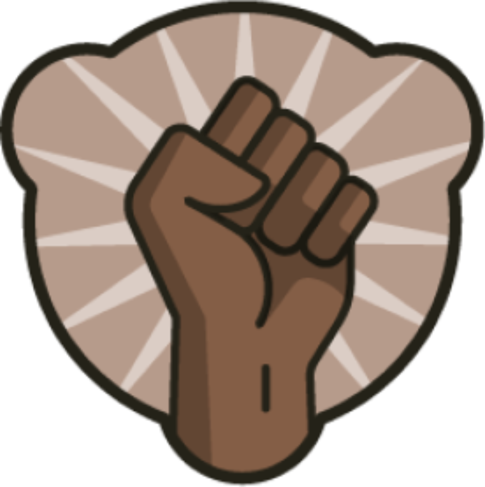 ERG graphic of a raised fist